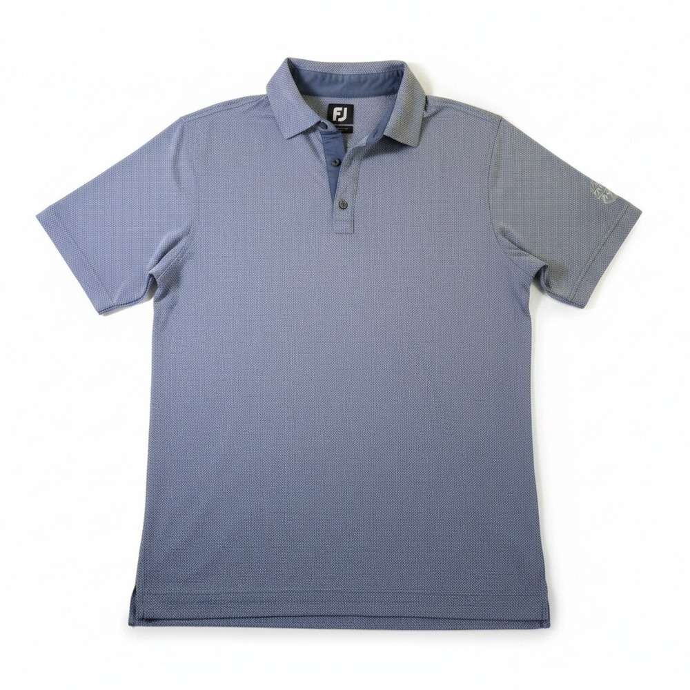 FootJoy Golf Polo Mens Medium Blue Geometric Print The Golf Club of Edmond FJ - Picture 2 of 8